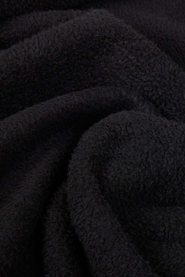 Teddy Çift Taraflı Sweatshirt - Siyah - 4