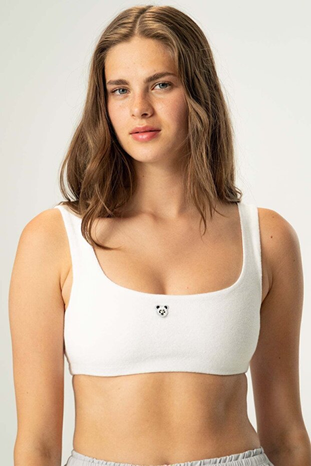 Panda Terry Bralet - Beyaz - 3