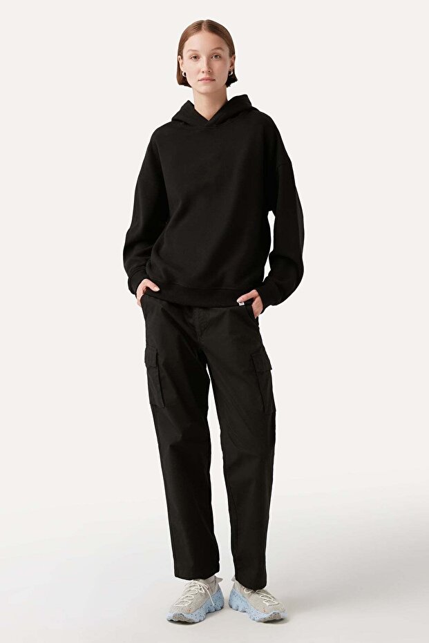 Basic Super Soft Hoodie - Siyah - 3