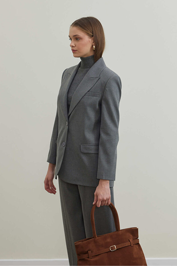 Double Button Jacket - Anthracite - 3