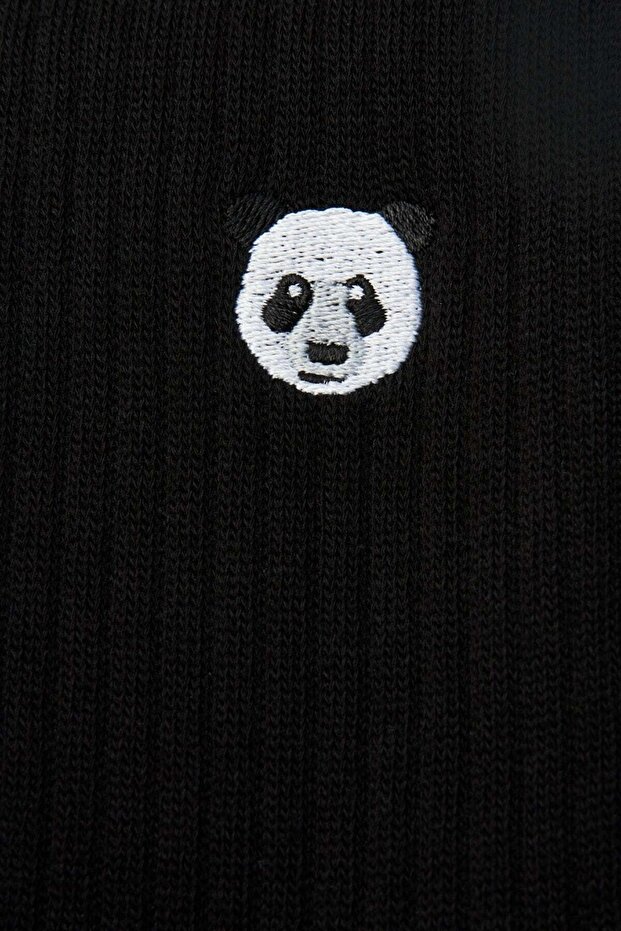 Panda Havlu Çorap - Siyah - 3