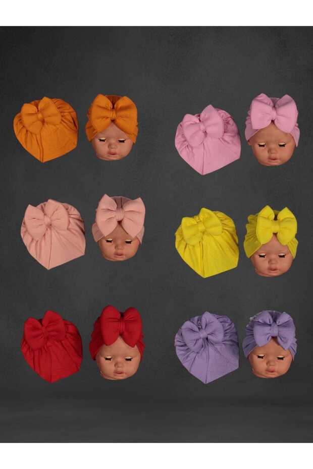 6 Colorful Bonnets for Babies (Total 6 Bonnets) (0 - 12 Months)