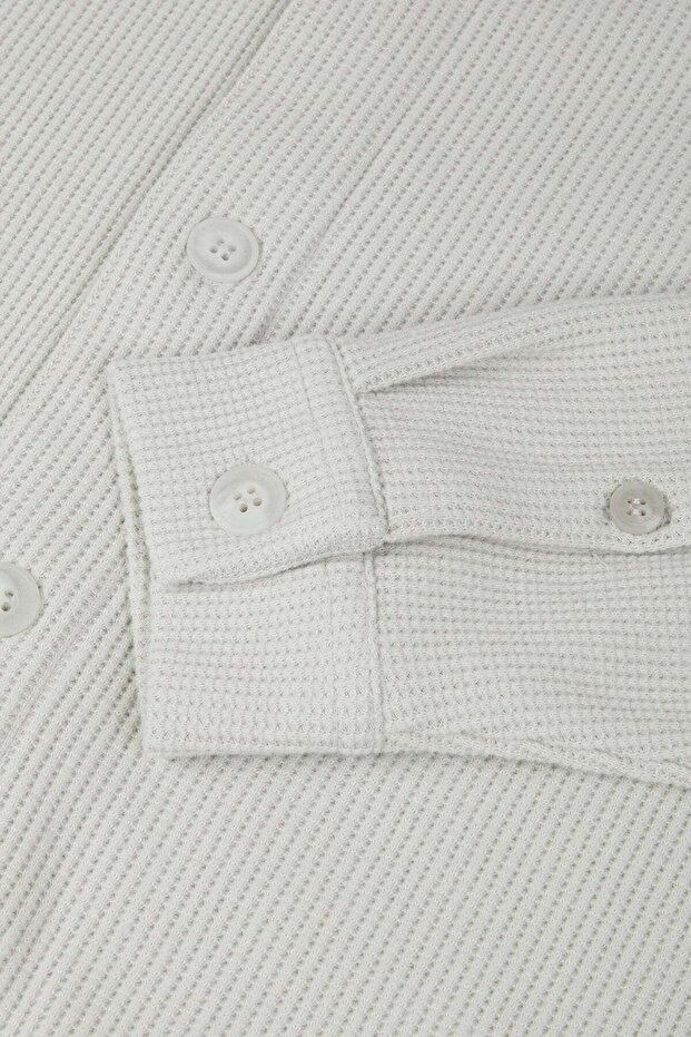 Waffle Gömlek - Açık Gri - 3