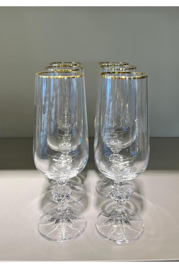 Crystal Bohemia Claudia Altın 6'lı Kahve Yanı Bardağı- 150ml - 1