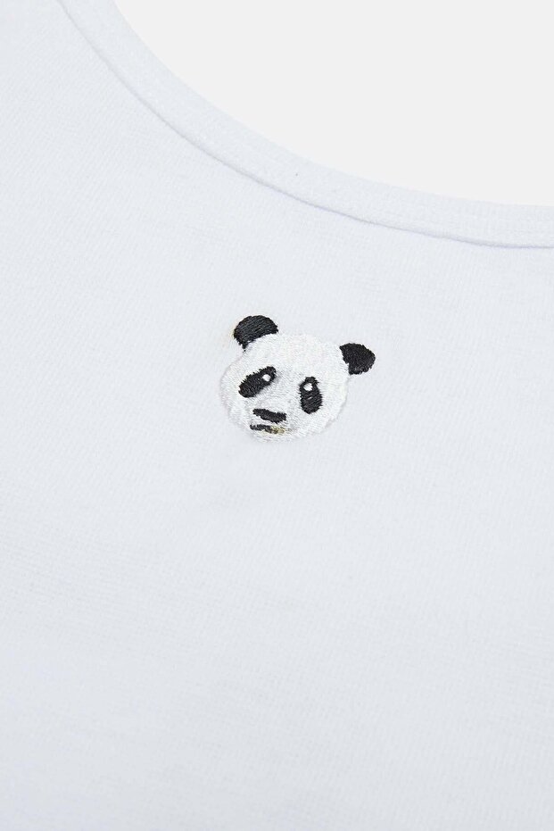Panda Crop Atlet - Beyaz - 2