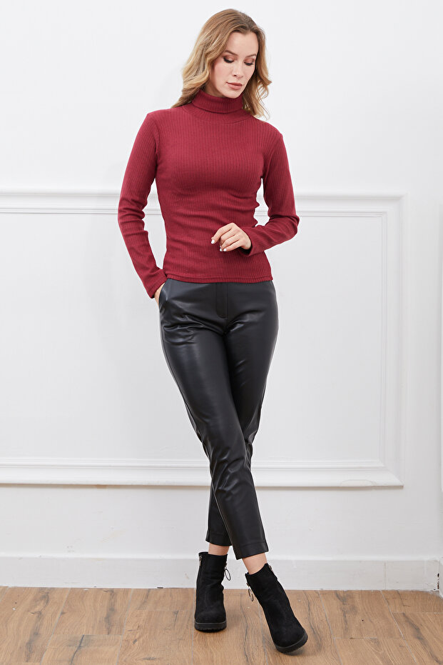 Ribbed Turtleneck Bodysuit - 3
