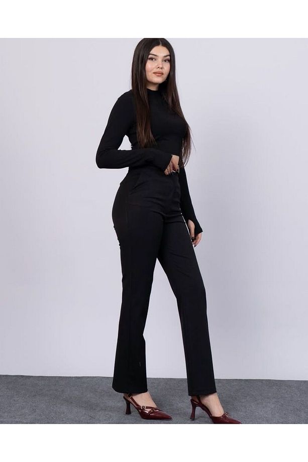 Boru Paça Kemerli Smart Pantolon - 2