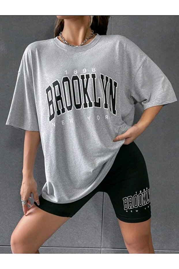 Brooklyn Printed Women's Tshirt Durable Transfer Printing Cotton Fabric Comfortable Die Oversize