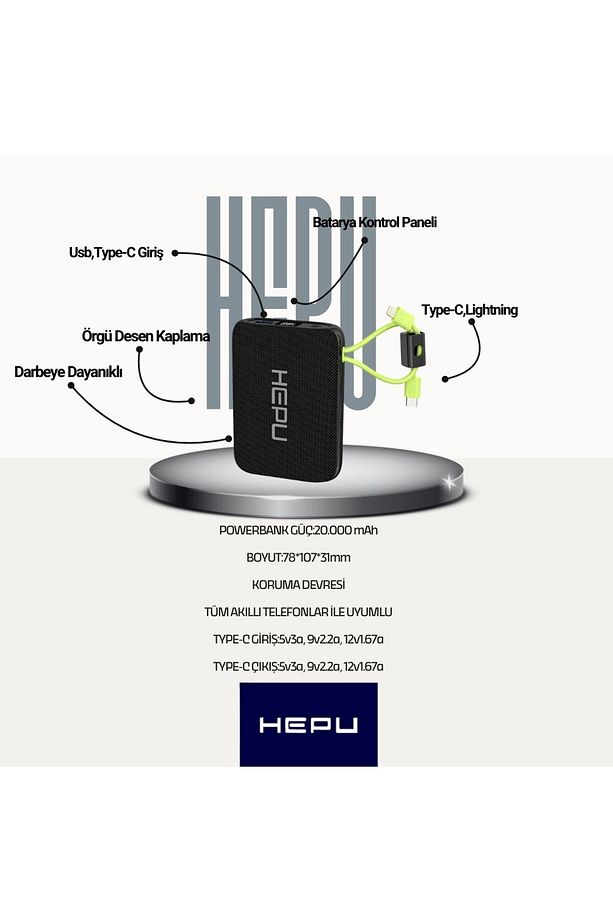 HP 235 20.000 Mah Powerbank 1 to 4 PD 22.5 W Led Display - 2