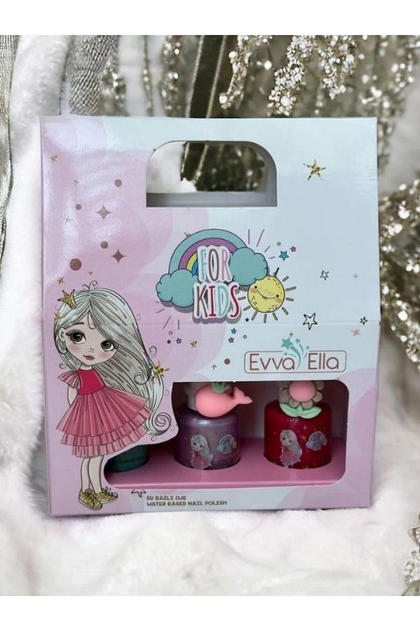3'lü Set - Çocuklara Özel Su Bazlı Oje, 9ml, Çeşitli Renk Seçenekleri İle + Yüzük Hediyeli - 5