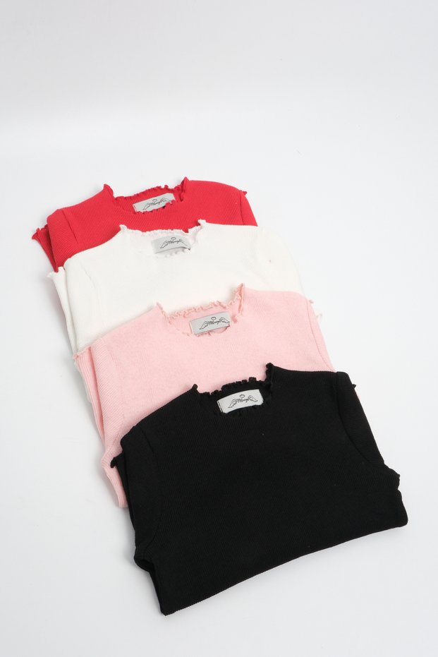 Girl's Ribbed Knitted Fabric Badi (Piece of 4)