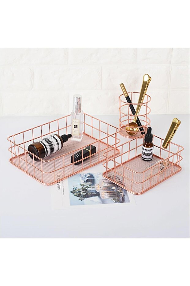 Small Rose Gold Wire Basket