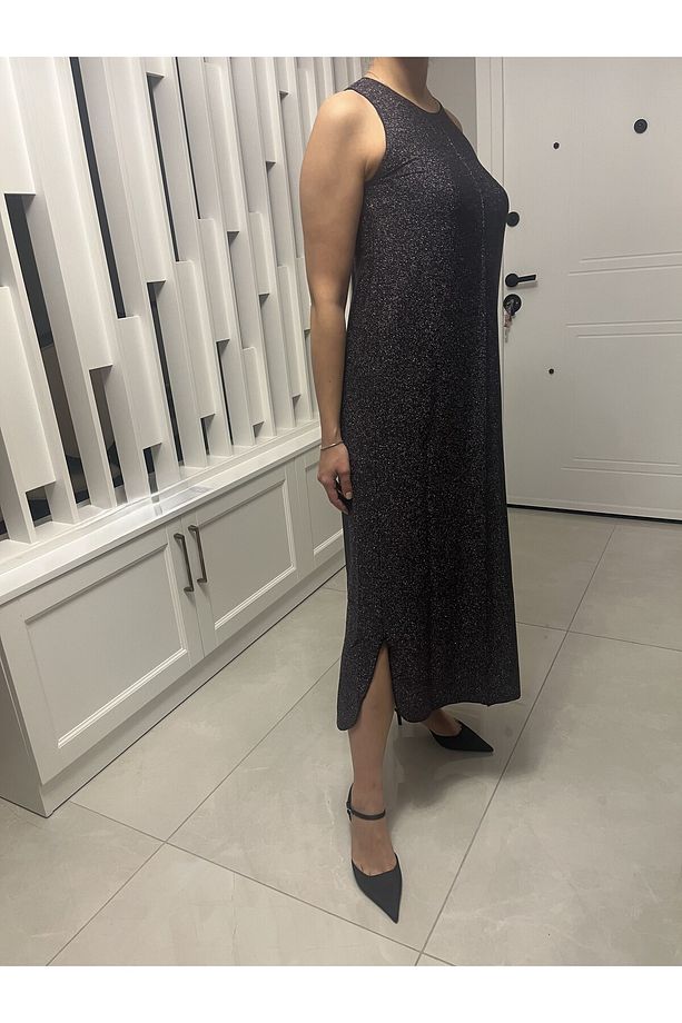 Metalik Simli Elbise \ Şık Davet Elbisesi - 2