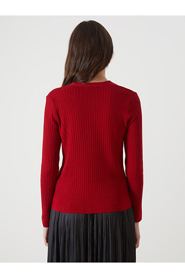 LCW V Yaka Kadın Triko Hırka - 4