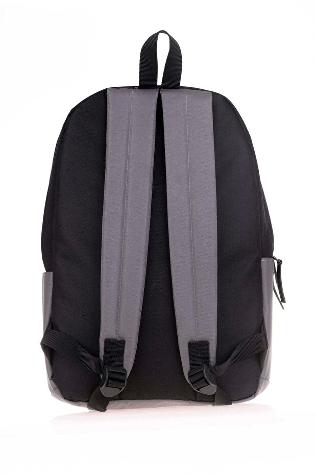 حقيبة ظهر أساسية مزدوجة اللون - رمادي وأسود - 5