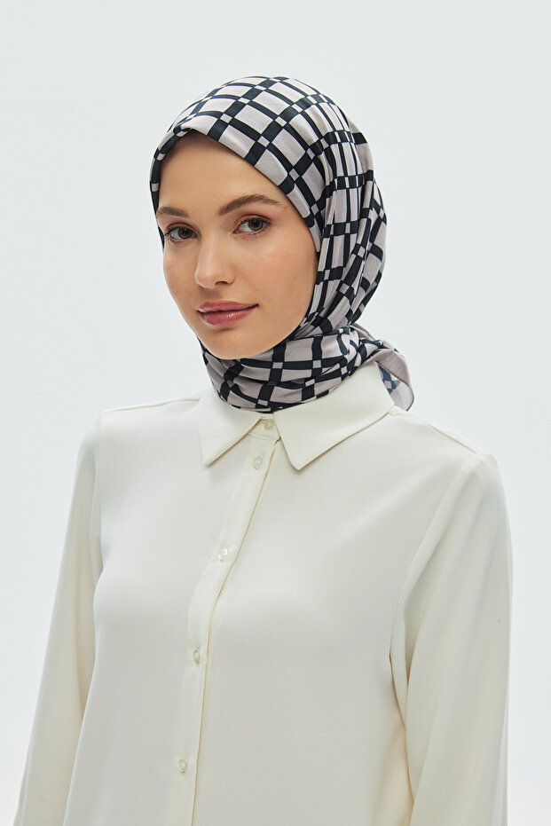 وشاح قطني ناعم (نمط مربع) - 1