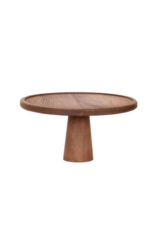 Natural Wooden Cake Stand, Wooden Footed Cake Stand, Serving Tray, Cheese Board 28 cm