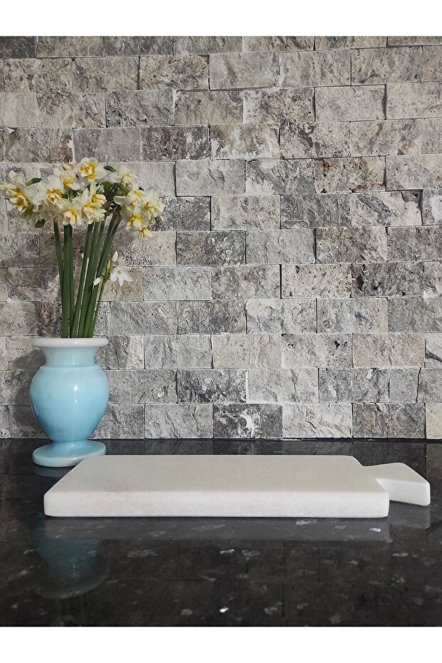 Marble Cutting Board & Cheese Plate Single Piece (12×35 Cm)