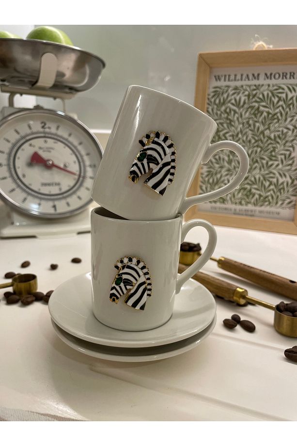 2 li porselen kahve fincanı(zebra&zebra figürlü) - 1