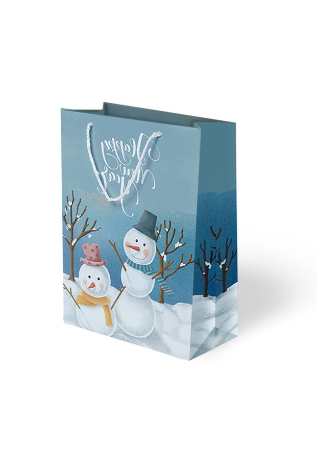 25X30X9 cm Cardboard Bag 10Pcs -Snowman-