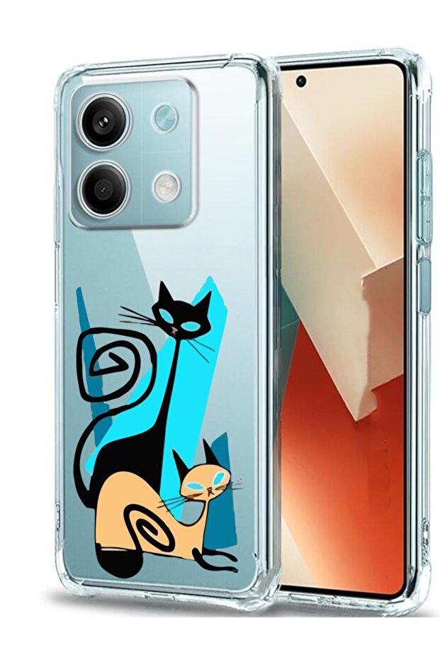 حافظة سيليكون شفافة منقوشة متوافقة مع هاتف Xiaomi Redmi Note 13 Pro 5G - 1