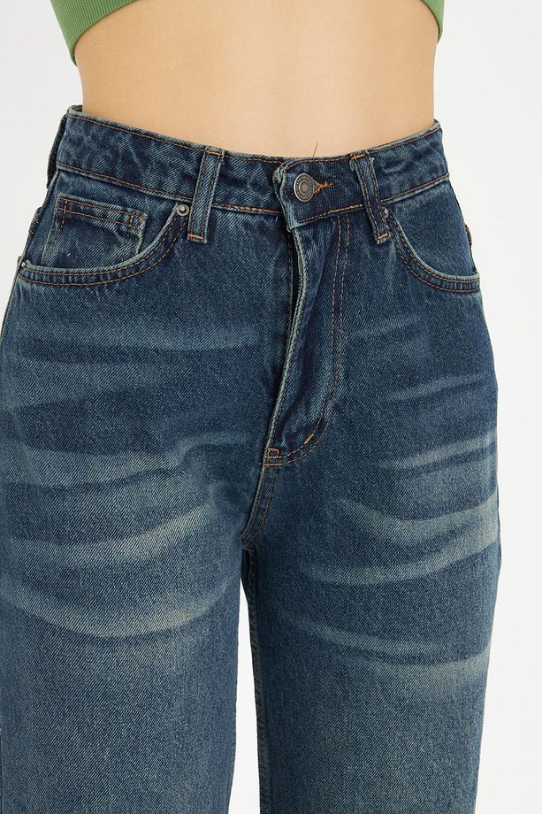 Straight Gölge Yıkamalı Kot Pantolon TİNT KAHVE - 7