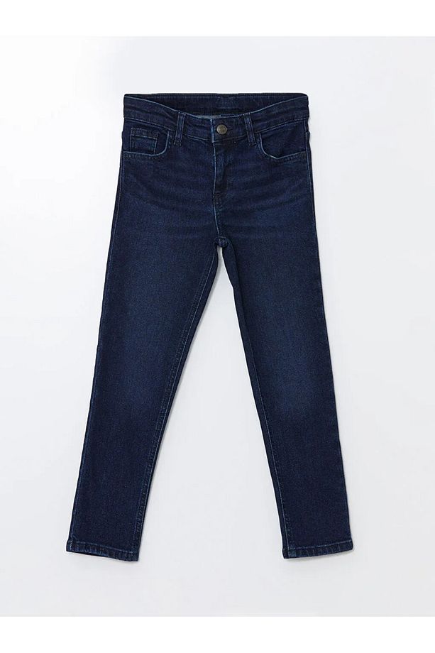 LCW ECO İndigo Beli Ayarlanabilir Lastikli Erkek Çocuk Jean Pantolon - 1