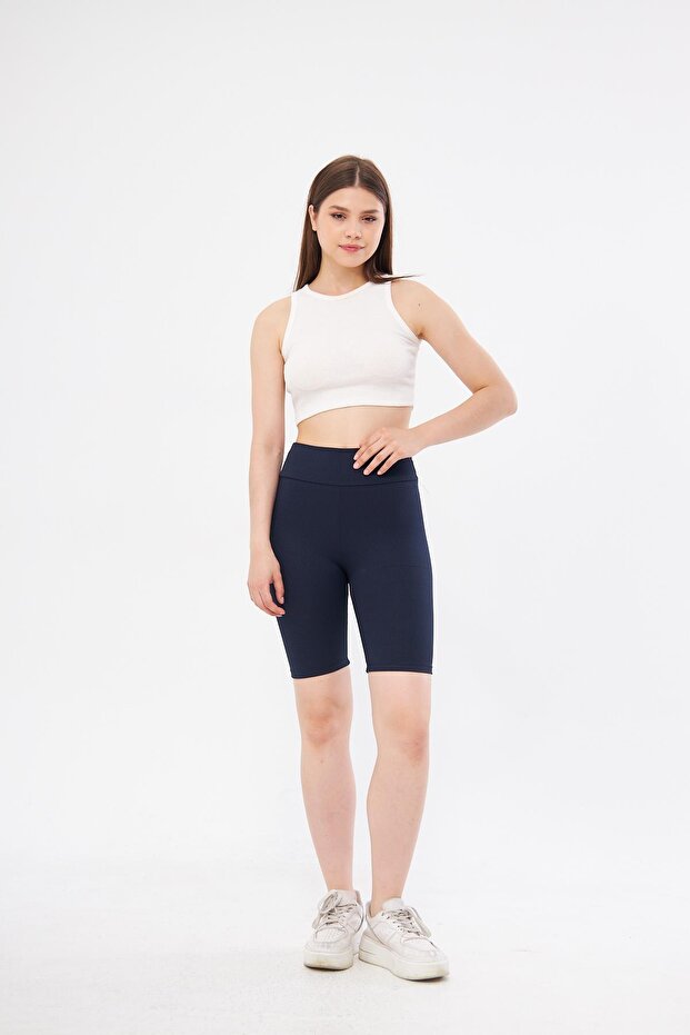 Wide Belt Corded Biker Shorts Tyat NAVY BLUE