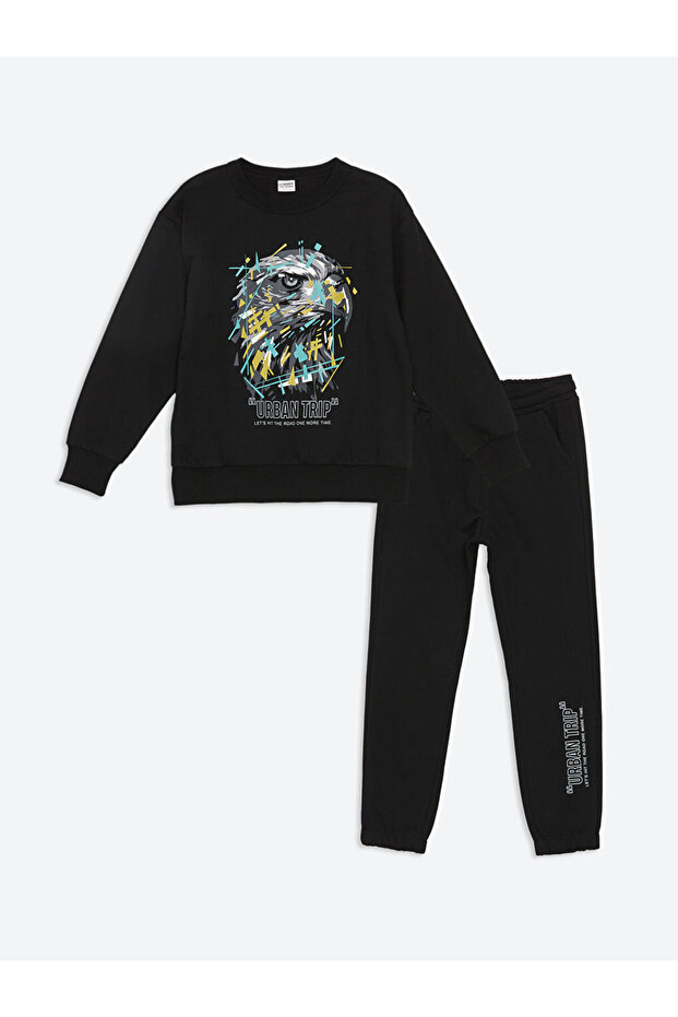 LCW Kids Bisiklet Yaka Erkek Çocuk Eşofman Takımı - 1