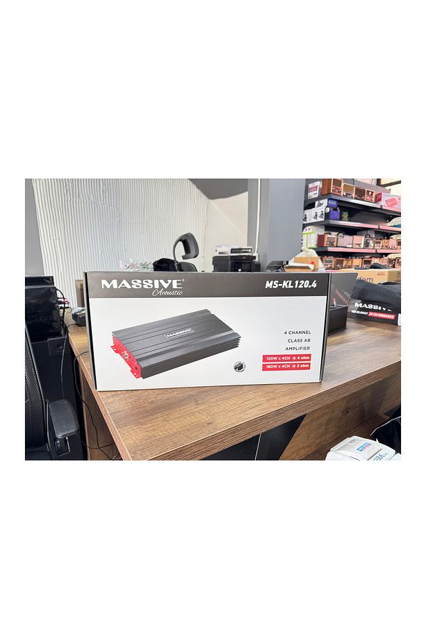 Ms-kl120.4 Ab 4kanal Efsane Seri Oto Amfi Anfi 4ch-4 Ohm 120w-rms -rms 2 Ohm 4ch×180w Bas Kontrollü - 4