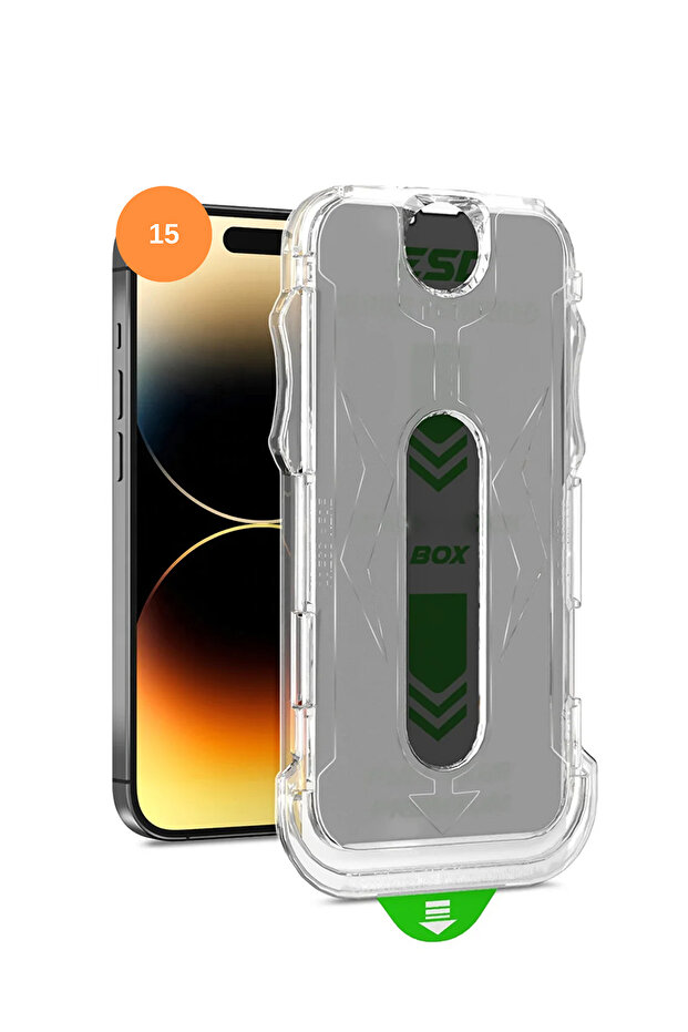 9H Tempered Shatterproof Glass Screen Guard for iPhone 15 Screen Protector with Anti-Static Installation Attachment - 1