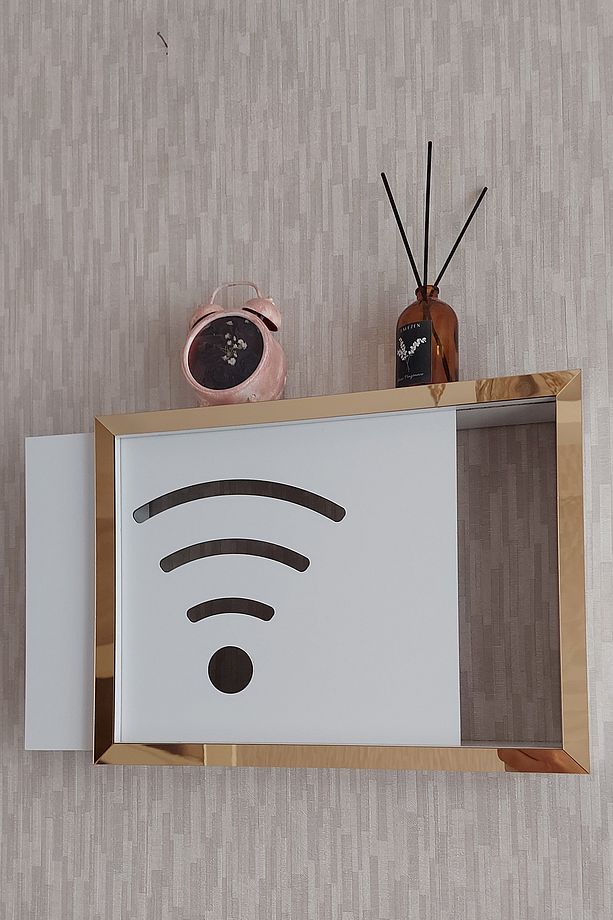 30x40x10 Cm Wifi Amblemli Duvar Asılabilir Sigorta Ve Modem-wifi Saklama Kutusu! Saklama Kutusu - 1