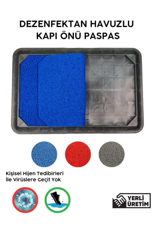 Curly Door Mat with Disinfectant Reservoir – Non-Slip Design – Cleaning and Hygienic