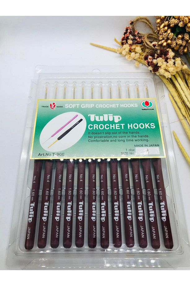 12 Adet Silikon Yumuşak Saplı Örgü - Dantel Tığ No:4 (1.60MM) Toptan - 4