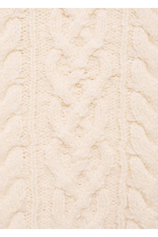 Örgü desenli kloş kollu kazak - 7