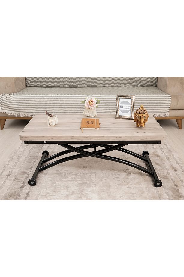 Mini Juppo Üst Tabla Mdf Floransa Oval Köşe Alt Ayak Siyah Dışa Kıvrım - 4