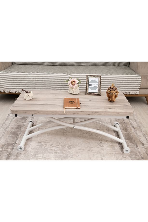 Mini Juppo Üst Tabla Mdf Floransa Oval Köşe Alt Ayak Beyaz Dışa Kıvrım - 4