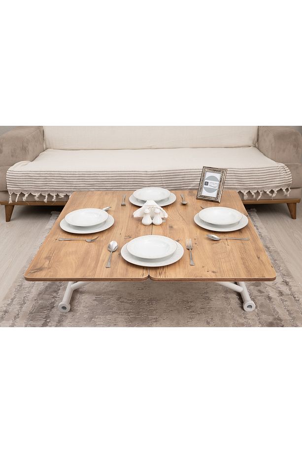 Mini Juppo Üst Tabla Mdf Efesçam Oval Köşe Alt Ayak Beyaz Dışa Kıvrım - 5