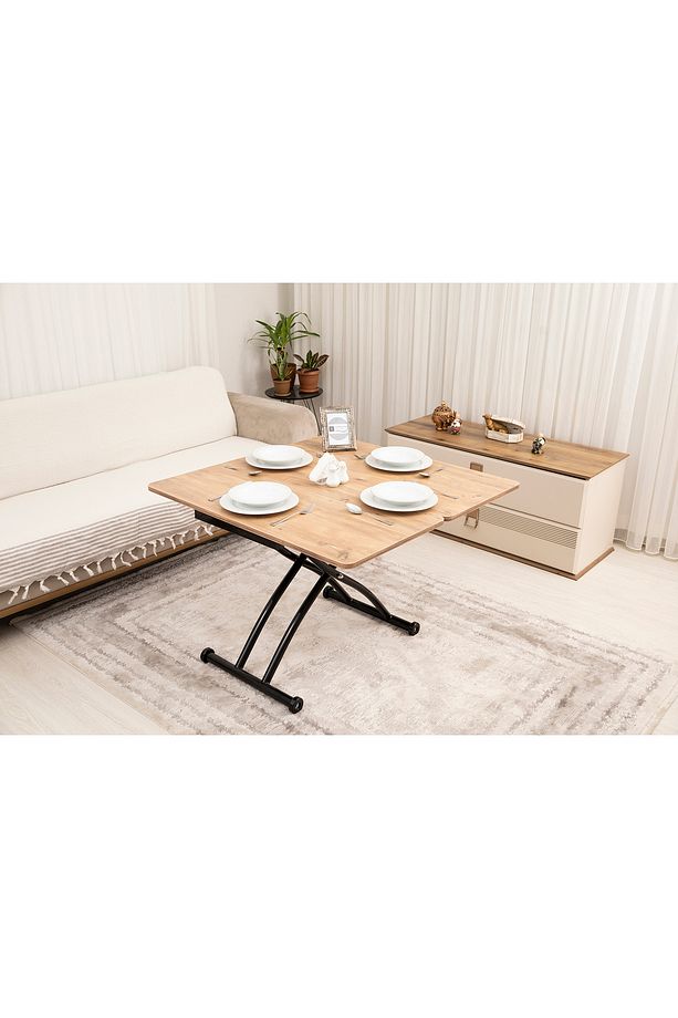Mini Juppo Üst Tabla Mdf Efesçam Oval Köşe Alt Ayak Siyah Dışa Kıvrım - 3