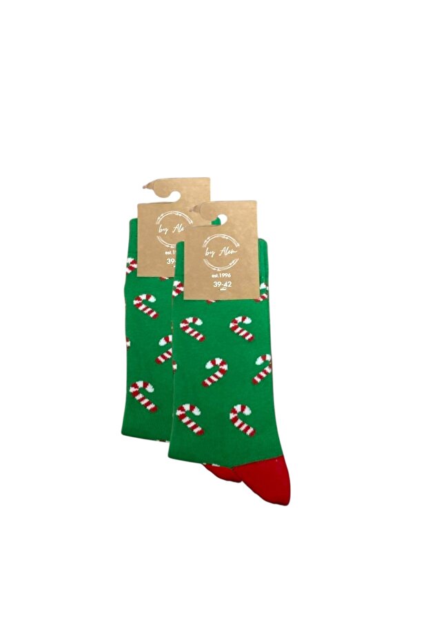 2 قطعة جوارب منقوشة بالسكر - 1