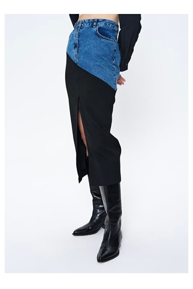 Denim Midi Boy Etek - 3