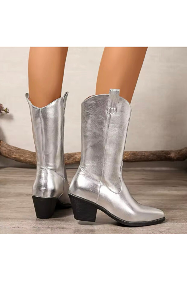 Only Kovboy Bot Gümüş - 3