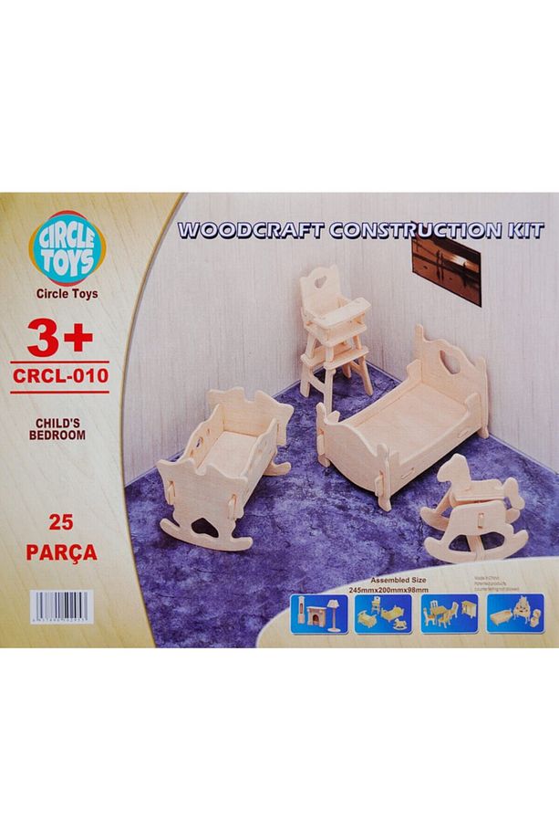 3'lü Ahşap Maket Set 3 Boyutlu Boyanabilir - 3