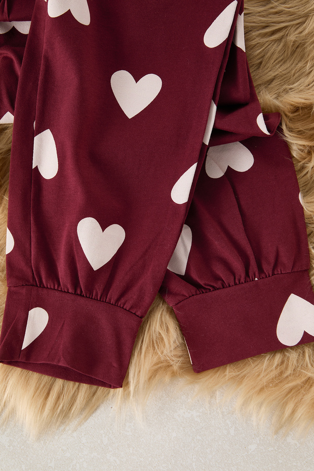 Bordo %100 Pamuklu Kalpli Örme Pijama Takımı THMAW21PT0566 - 3