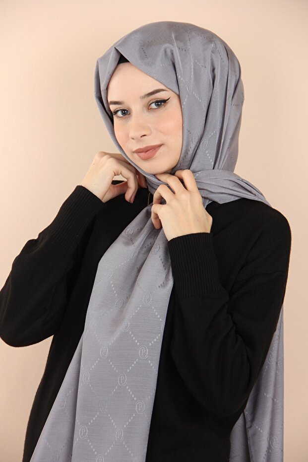 Füme Piramit Monogram Şal - 2
