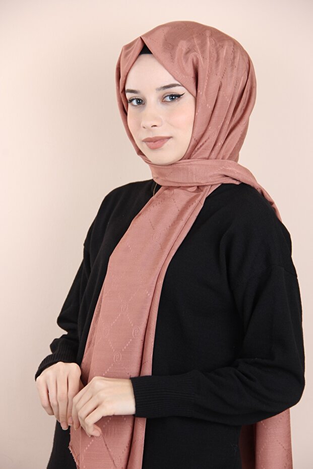 Bakır Piramit Monogram Şal - 1