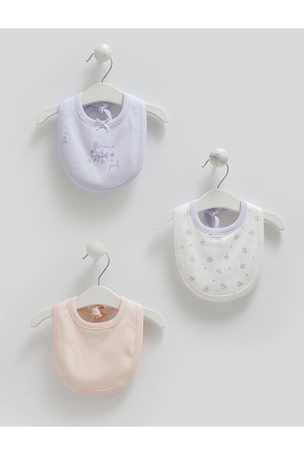 3-Pack Baby Bibs (Compatible for 0-12 Months Babies) 3-Pack Bibs 100% Cotton Baby Bibs Lila Color