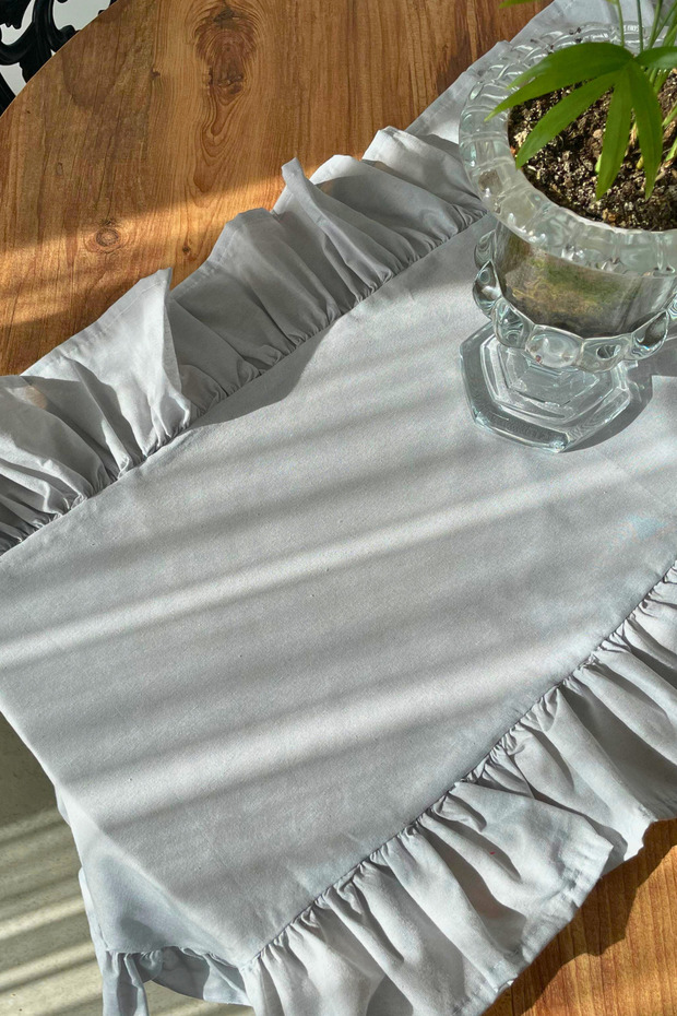 Ruffled Gray Runner 40X110 - 4