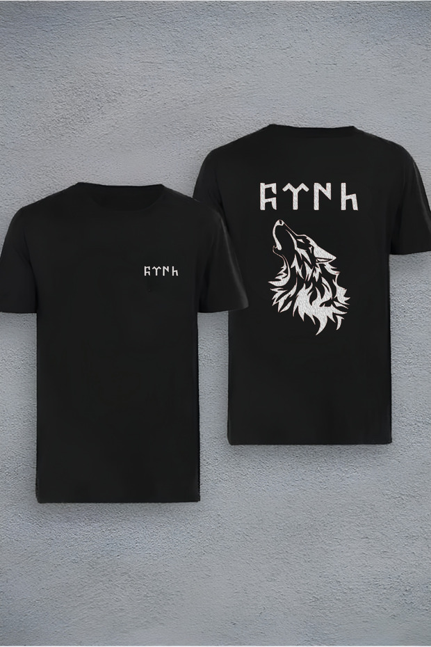Unisex Design Ulu Kurt Türkiye Printed Oversize Short Sleeve 100% Cotton T-shirt
