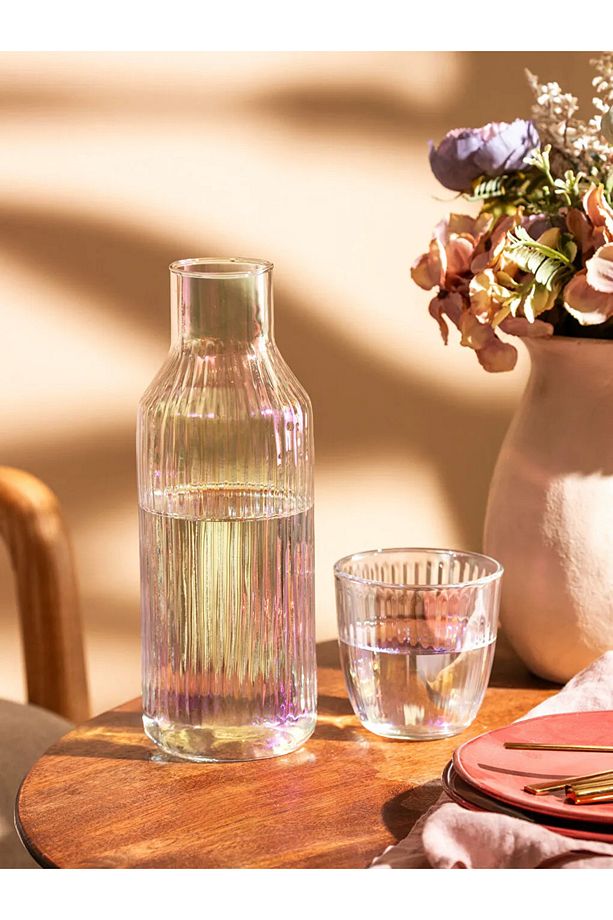 LCW Renksiz Ahşap Kapaklı Cam Sürahi 1000 Ml - 1